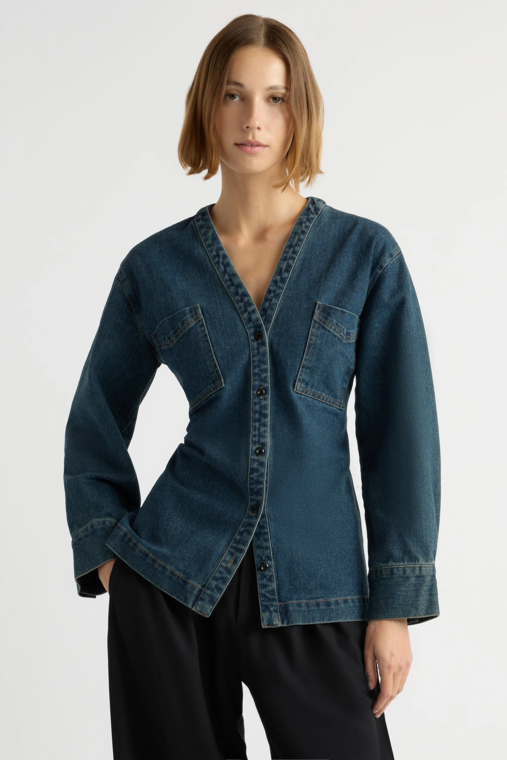 Emmett Structured-Sleeve Denim Jacket | Modern Citizen