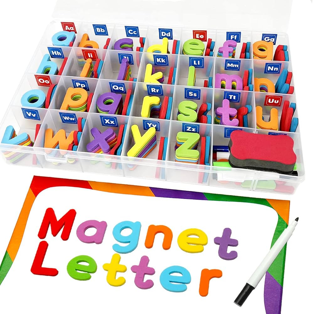 HELLOCUBE Classroom Magnetic Alphabet Letters - ABC 237 Pcs Letters Numbers & Pattern with Side M... | Amazon (US)
