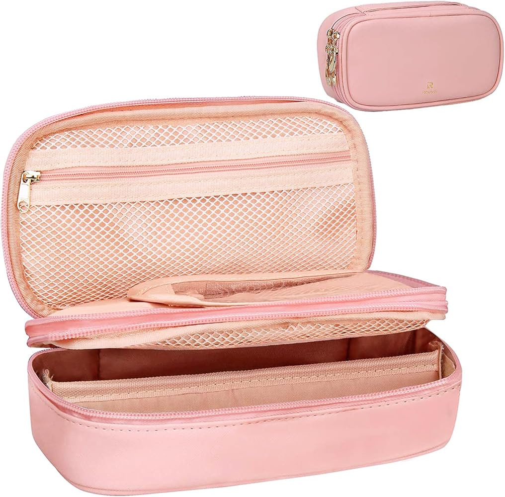 Relavel Travel Makeup Train Case Makeup Cosmetic Case Organizer Portable Artist Storage Bag with Adj | Amazon (US)
