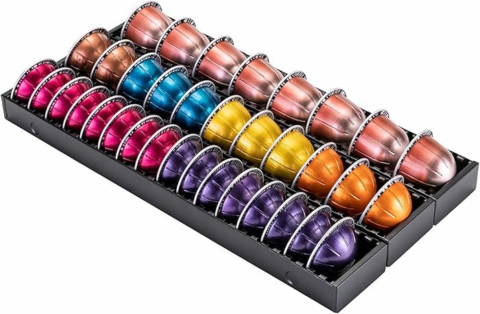 FlagShip Vertuo Pod Drawer Insert for Counter,Nespresso Pod Holder DIY Magnetic Connect Black Met... | Amazon (US)