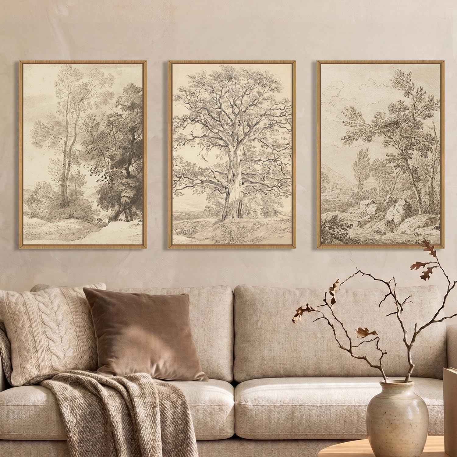 Large Vintage Sketchbook Framed Canvas Wall Art Set -16"x24"x3 | Amazon (US)