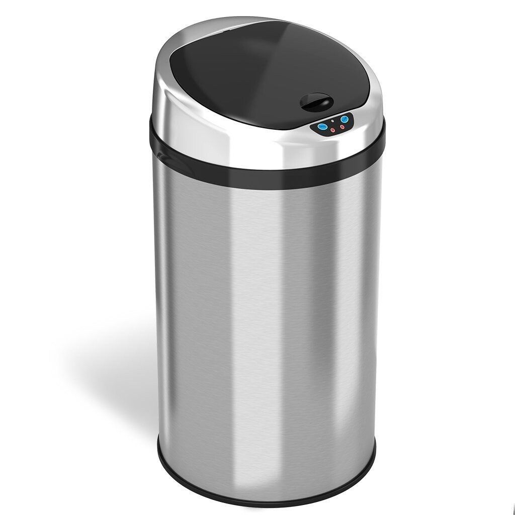 iTouchless Automatic Sensor Kitchen Trash Can - Stainless Steel - 8 Gallon / 30.3 Liter - Round Shape - Odor Control System | Bed Bath & Beyond