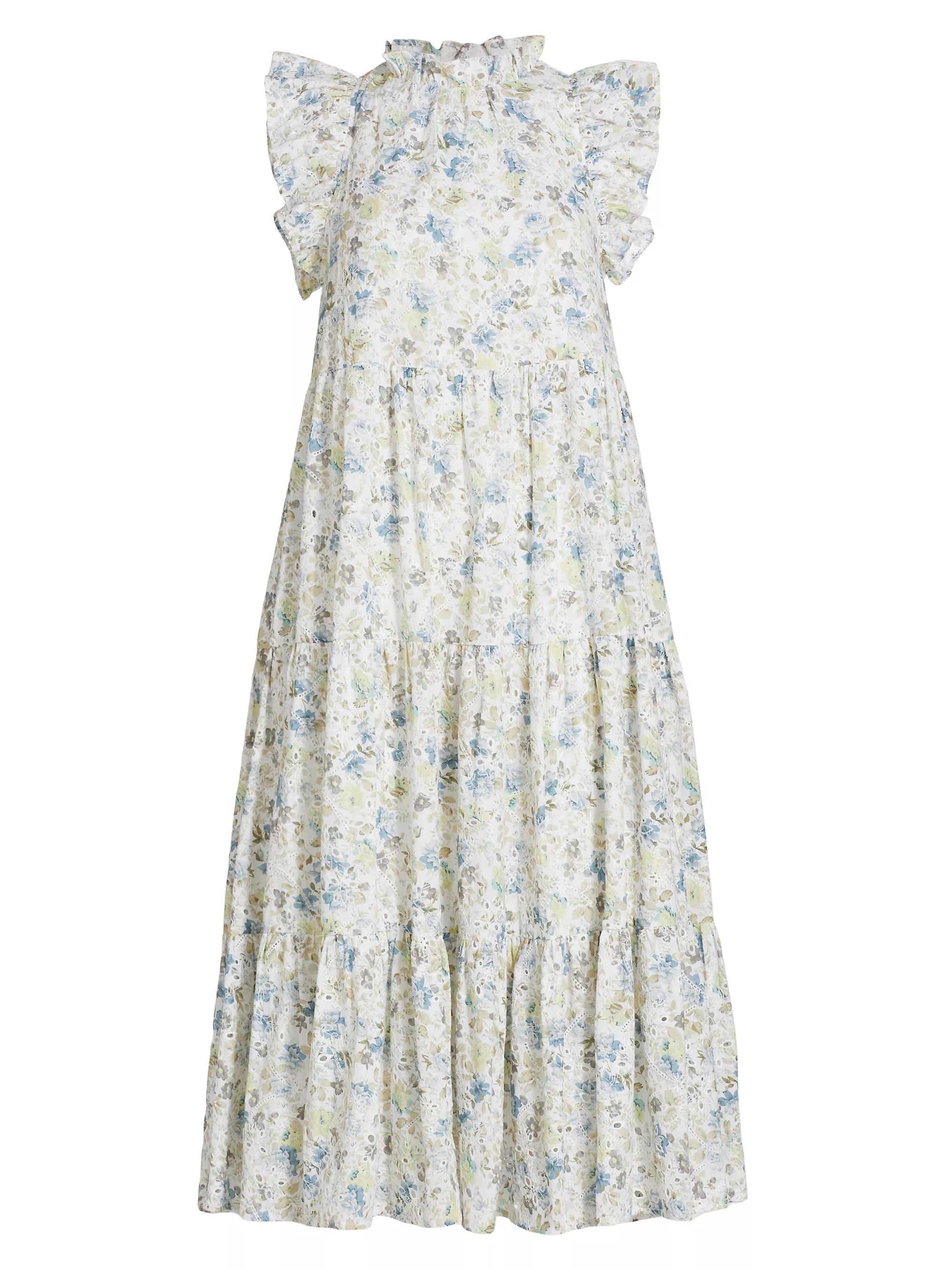 Eliza Floral Tiered Midi-Dress | Saks Fifth Avenue