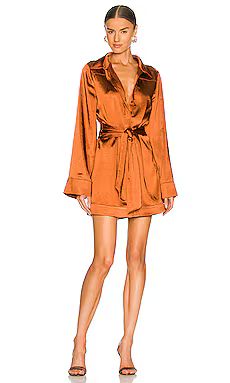 Camila Coelho Priscilla Mini Dress in Brown from Revolve.com | Revolve Clothing (Global)