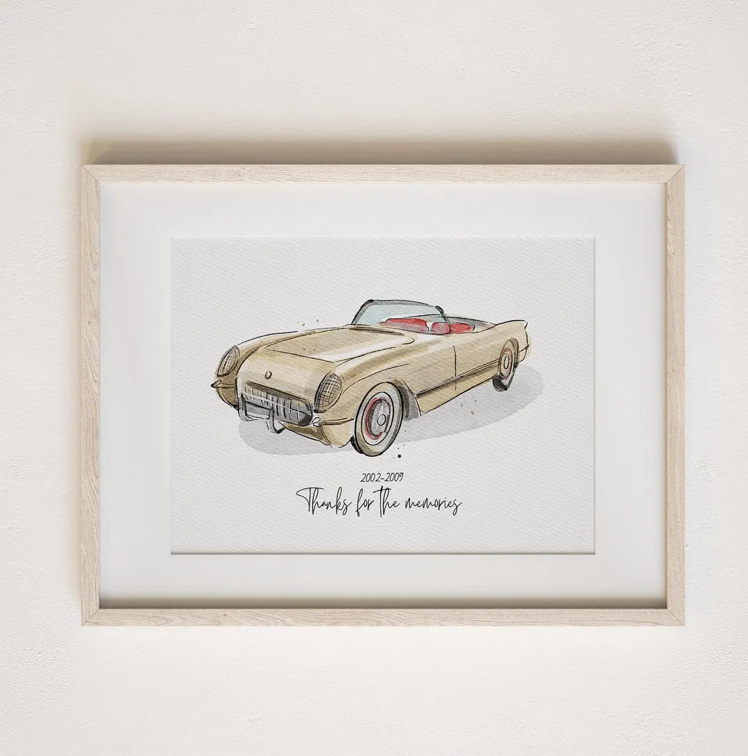 Car Painting From Photo, Car Paintings, Car Drawing From Photo, Custom Watercolor Portrait,person... | Etsy (US)