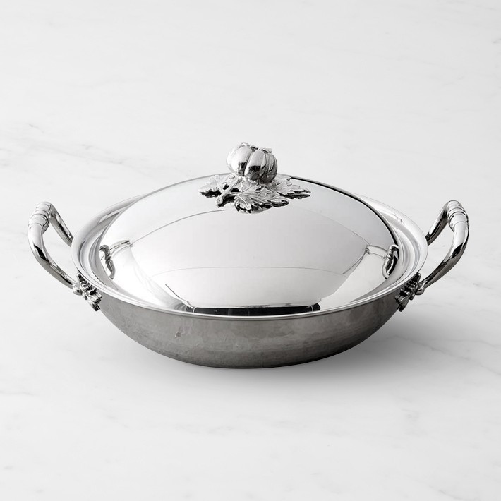 Ruffoni Opus Prima Hammered Stainless-Steel Wok with Tomato Knob, 4 3/4-Qt. | Williams-Sonoma