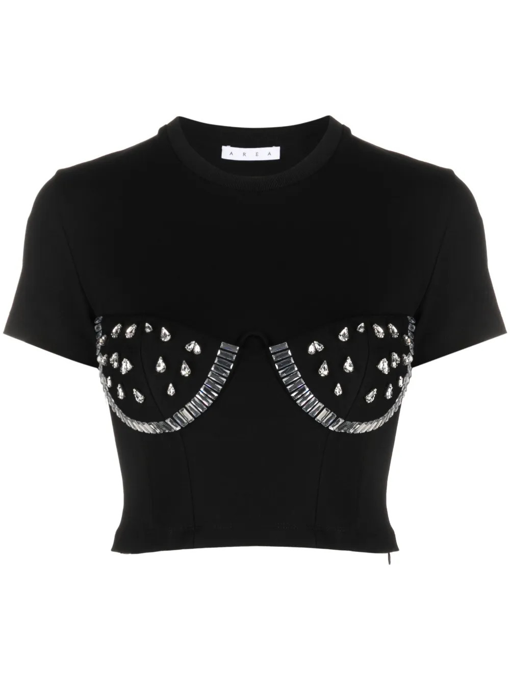 AREA crystal-cup T-Shirt | Black | FARFETCH | Farfetch Global