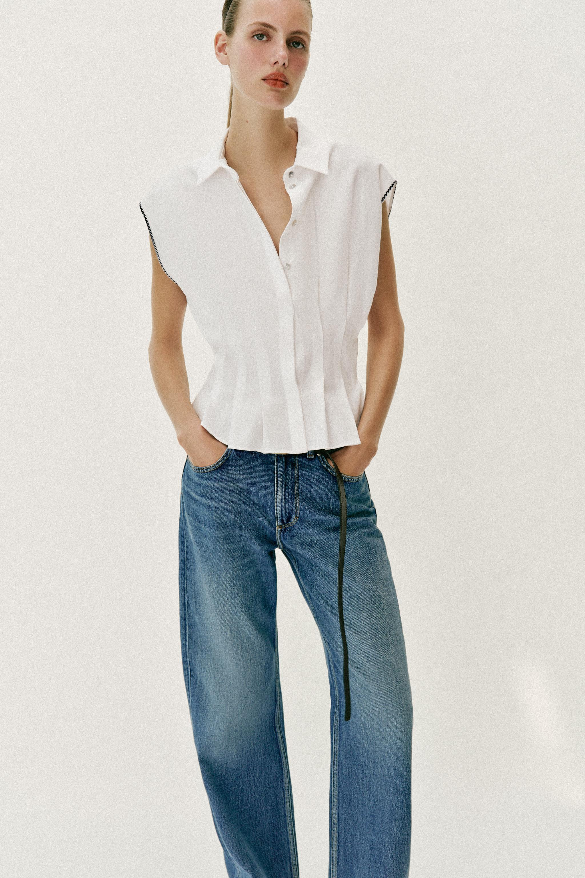 LINEN DARTED TOP | Zara US