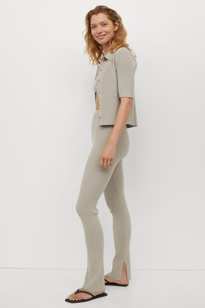 Rib-knit trousers | H&M (UK, MY, IN, SG, PH, TW, HK)