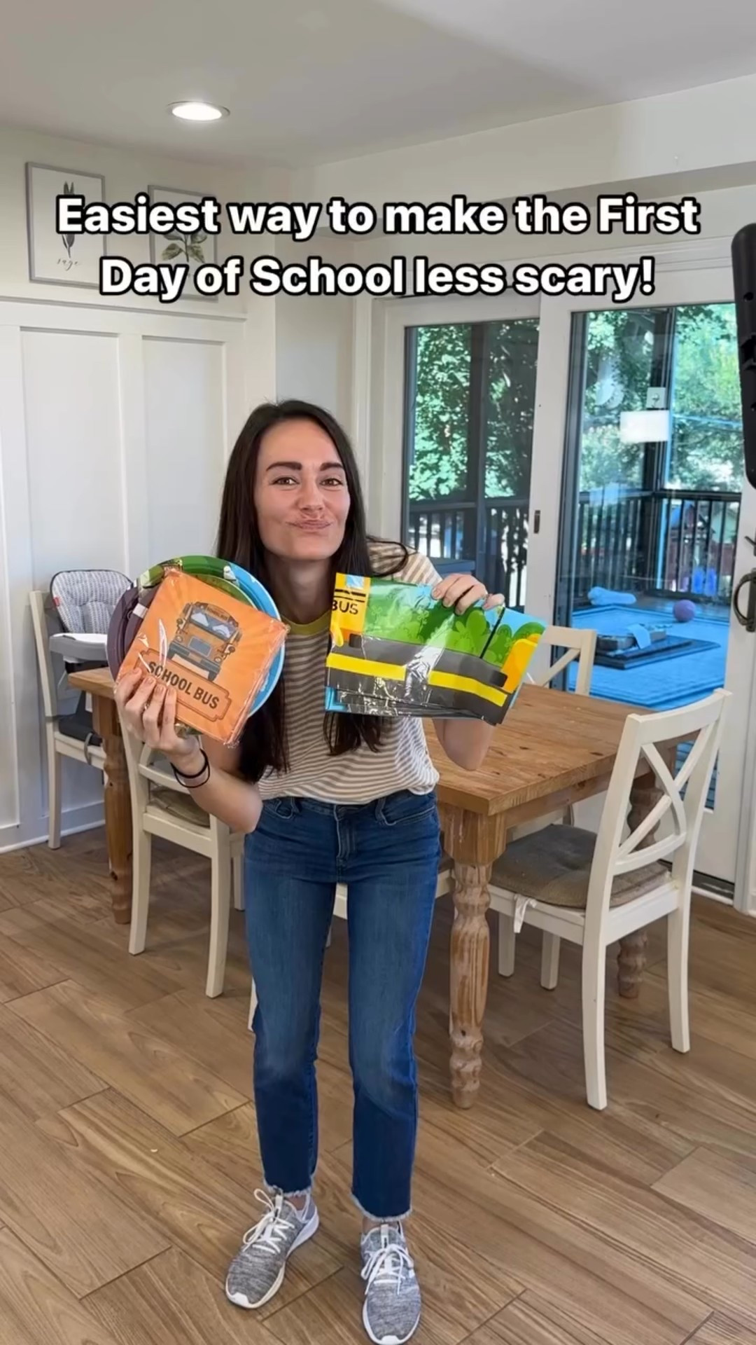 Sometimes, decorations help ease the nerves and turn it into excitement. Even if for a short amount of time! 

Or even if you have kids SUPER excited to go back to school, lean into that!

Especially when there is a decoration kit for EVERYTHING, so why not utilize it? 

 I found this back to school kit that includes large plates, small plates, napkins, and yellow forks. I paired it with a school bus table cloth I found on amazon, and voila! 

 The magic of the first day is felt throughout the kitchen!

_______

#backtoschool #schoolvibes #breakfast #mom #momlife #parent #treat #apple #school #kidbreakfast #simple #blog #blogger #kids #easy #walmart #yummy #family #momhelp #teachers #daycare #schoolbreakfast #food #schoolbus #bus #firstday #firstdayofschool #decorations #celebrate | Amazon Find, Amazon Finds