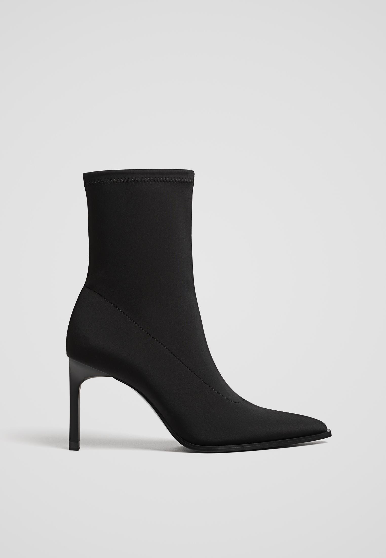 Fabric ankle boots with stiletto heel - Women's fashion | Stradivarius United Kingdom | Stradivarius (UK)