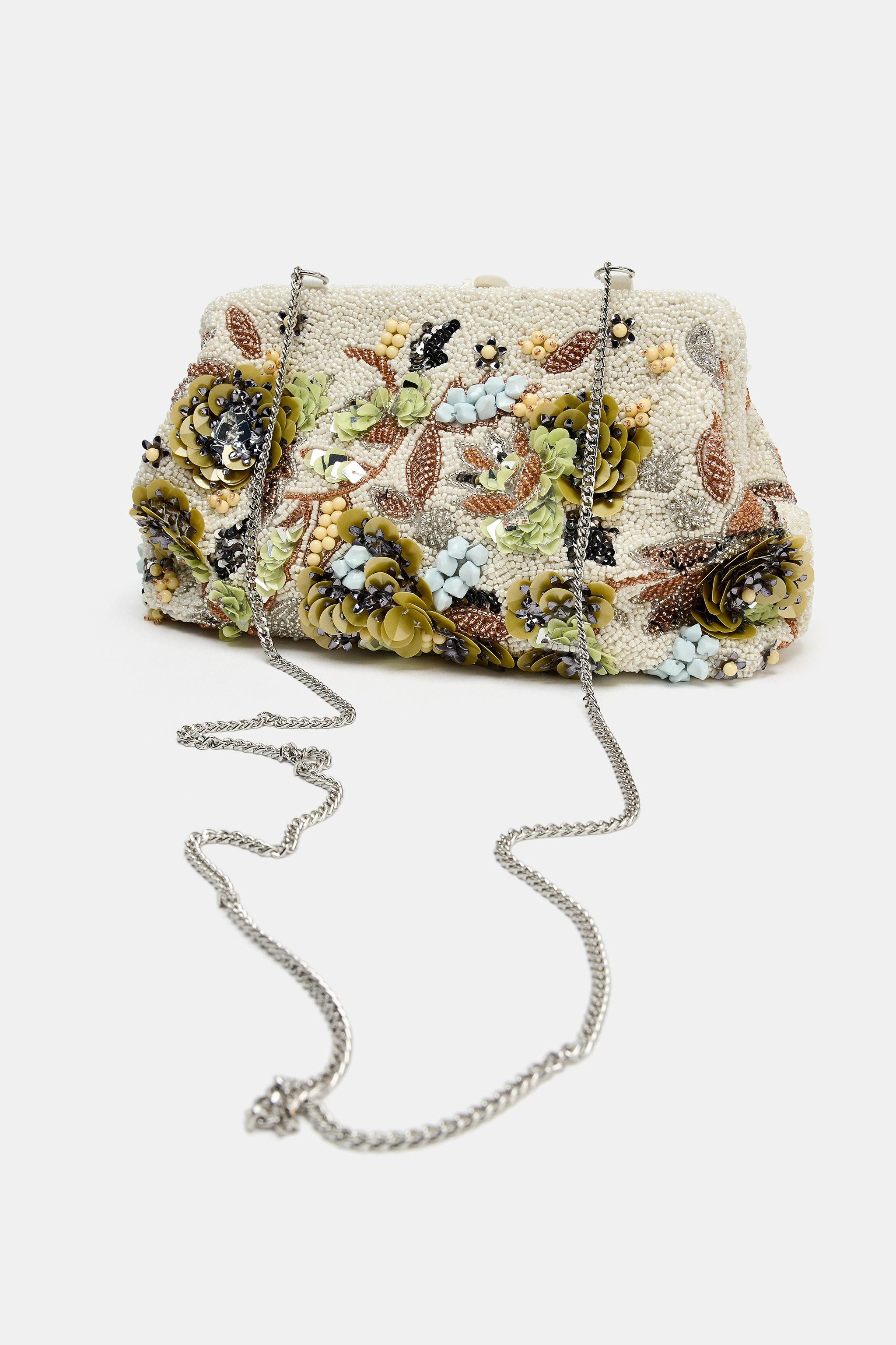 BEADED PRINTED POUCH | Zara US
