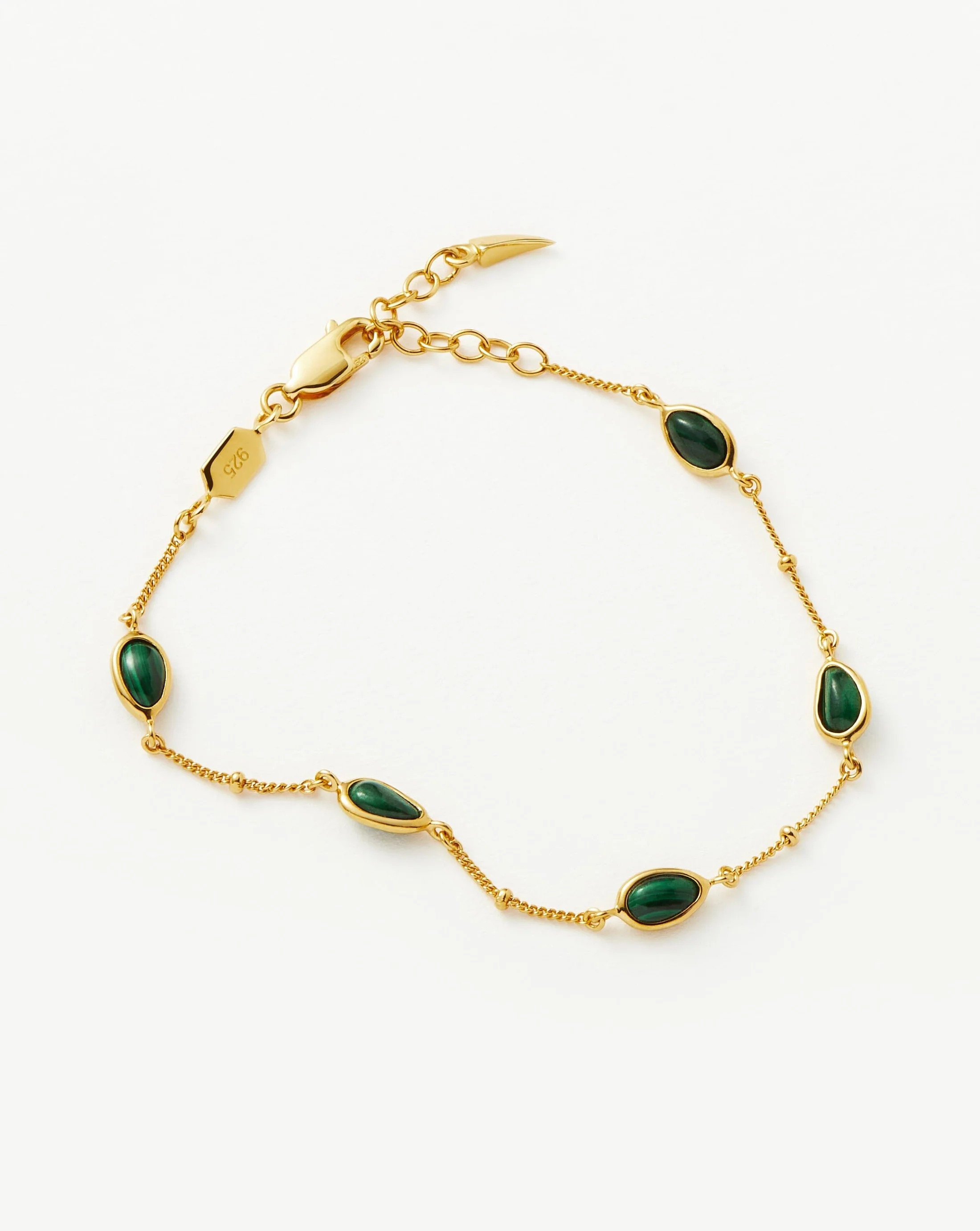 Magma Gemstone Charm Bracelet - Gold/Malachite | Missoma UK