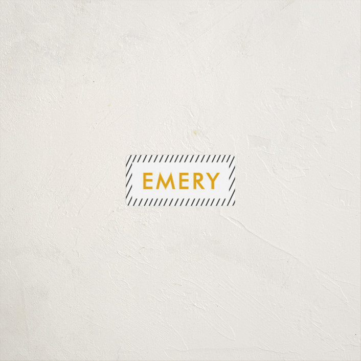 "Out Of Line" - Customizable Custom Name Labels in Yellow by Chelsey Scott. | Minted