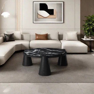 Retro Luxury Round Marble Coffee Table | Wayfair North America