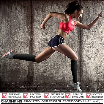 CHARMKING Compression Socks for Women & Men Circulation (3 Pairs) 15-20 mmHg is Best Support for ... | Amazon (US)