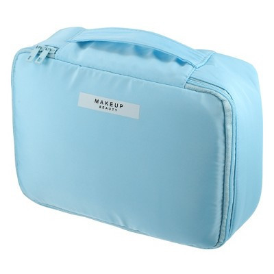 Unique Bargains Blue Makeup Bag Cosmetic Travel Bag Large Makeup Bag Make Up Brush Organizer Bag Toiletry Bag for Women 1 Pc | Target