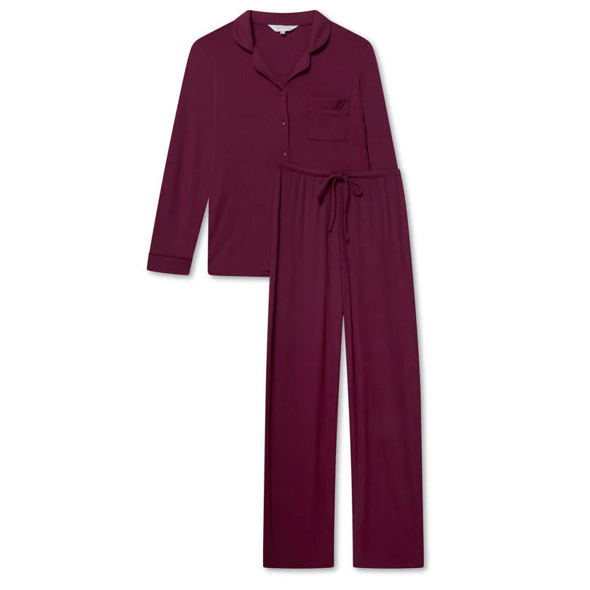 Modal Ribbed Trouser PJ- Plum | The NAP Co