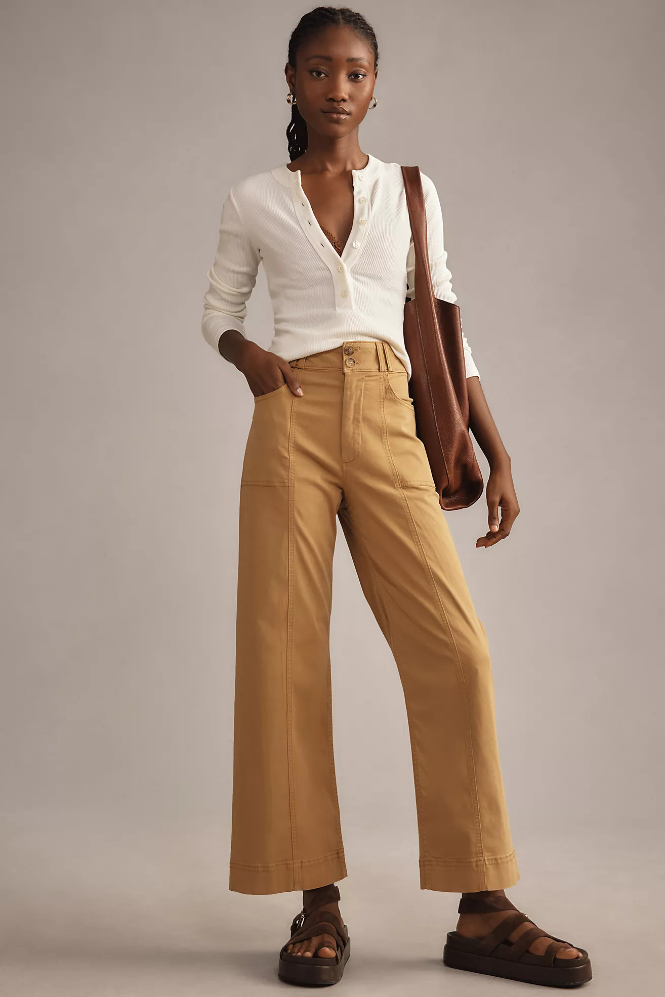 The Skipper Seamed High-Rise Crop Wide-Leg Pants by Pilcro | Anthropologie (US)