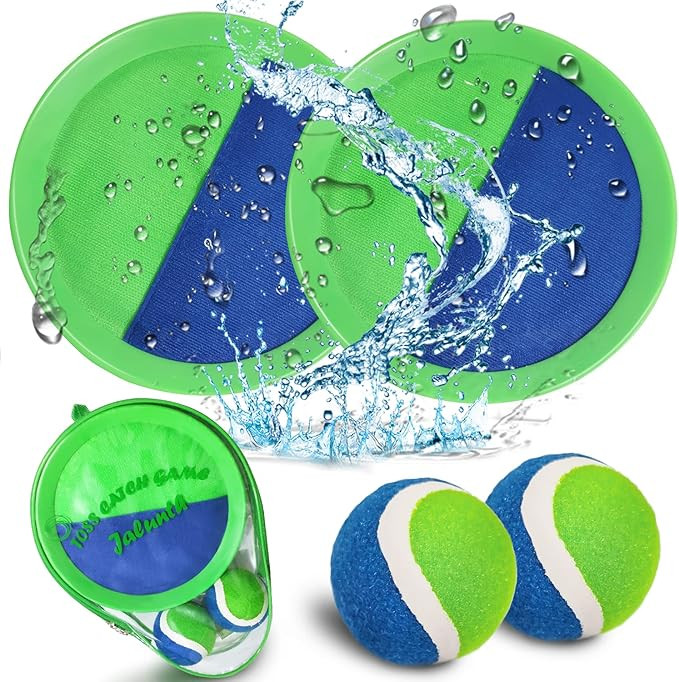 Jalunth Ball Catch Set Games Toss Paddle - Beach Toys Back Yard Outdoor Pool Backyard Camping Thr... | Amazon (US)