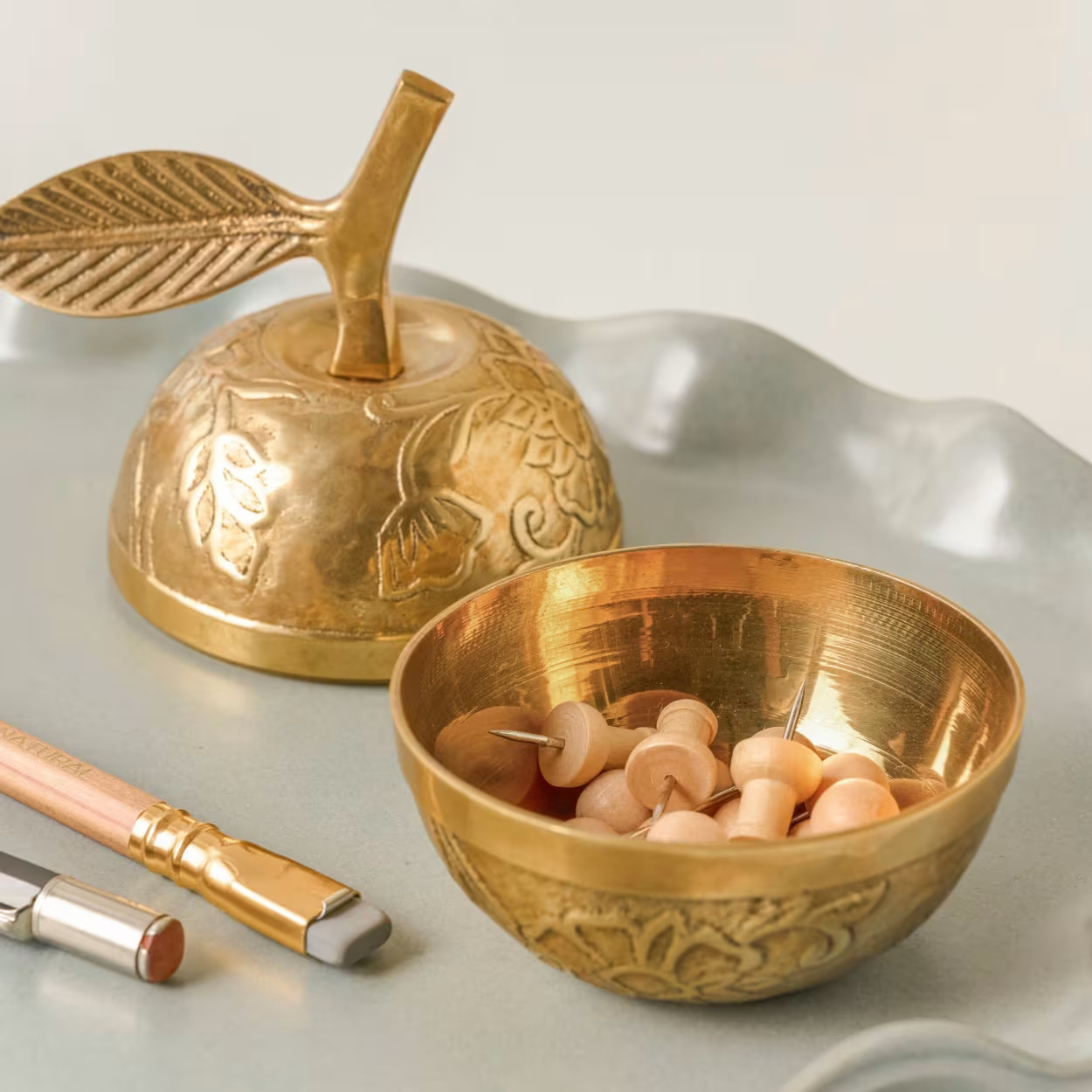 Antique Inspired Brass Apple Box | Magnolia