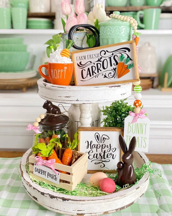 Easter / Spring Tiered Tray Set Carrot Patch Mini Carrot | Etsy | Etsy (US)