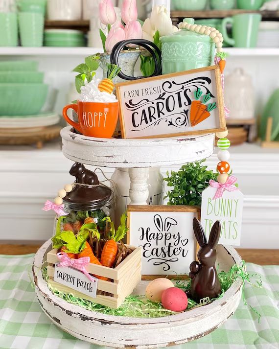 Easter / Spring Tiered Tray Set Carrot Patch Mini Carrot | Etsy | Etsy (US)