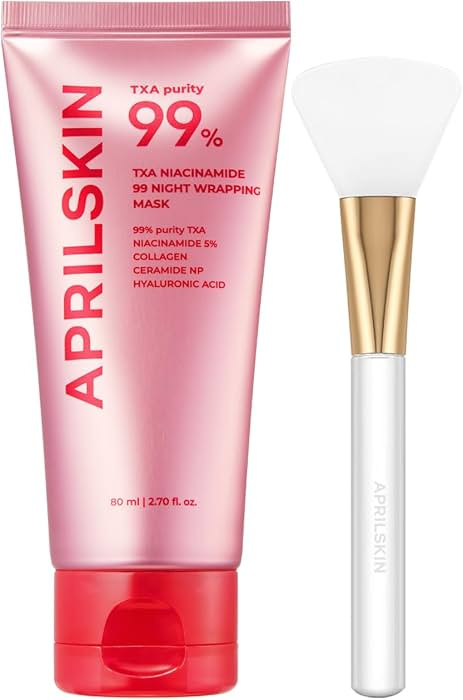 APRILSKIN TXA Wrapping Mask with Jelly Brush: TXA Niacinamide 99 Overnight Wrapping Mask and Jell... | Amazon (US)