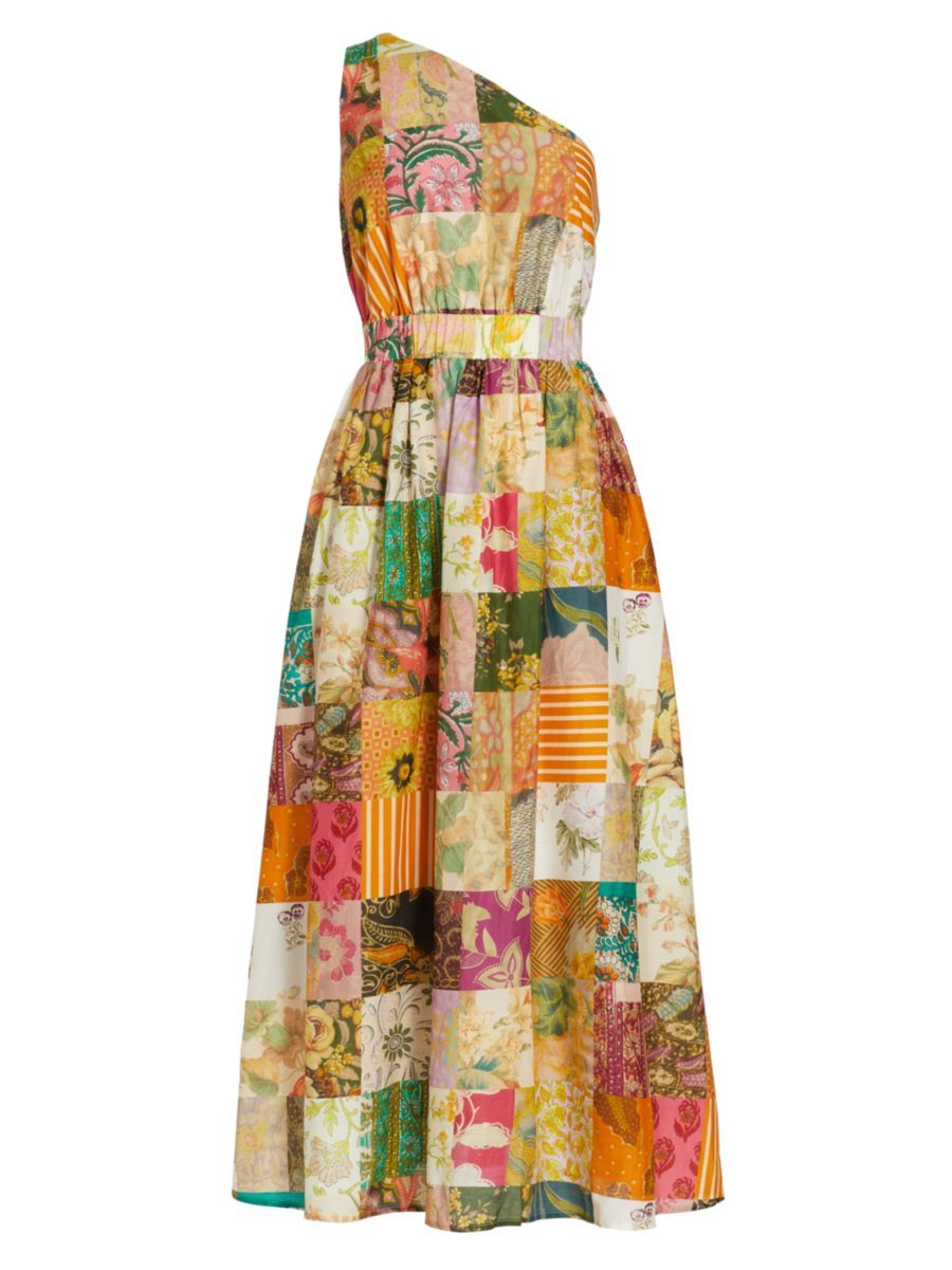 Hattie Asymmetric Patchwork Dress | Saks Fifth Avenue