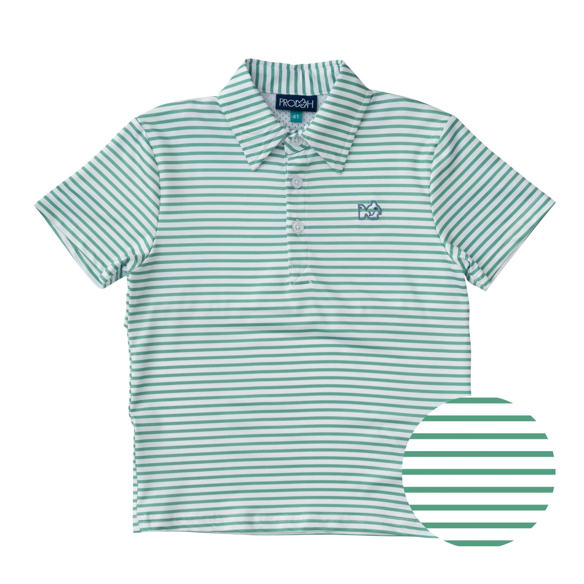 Pro Performance Polo in Green Spruce Stripe | PRODOH