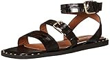 Emporio Armani Women's Ankle Strap Flat Studded Sandal, Black, 40 Medium EU (10 US) | Amazon (US)