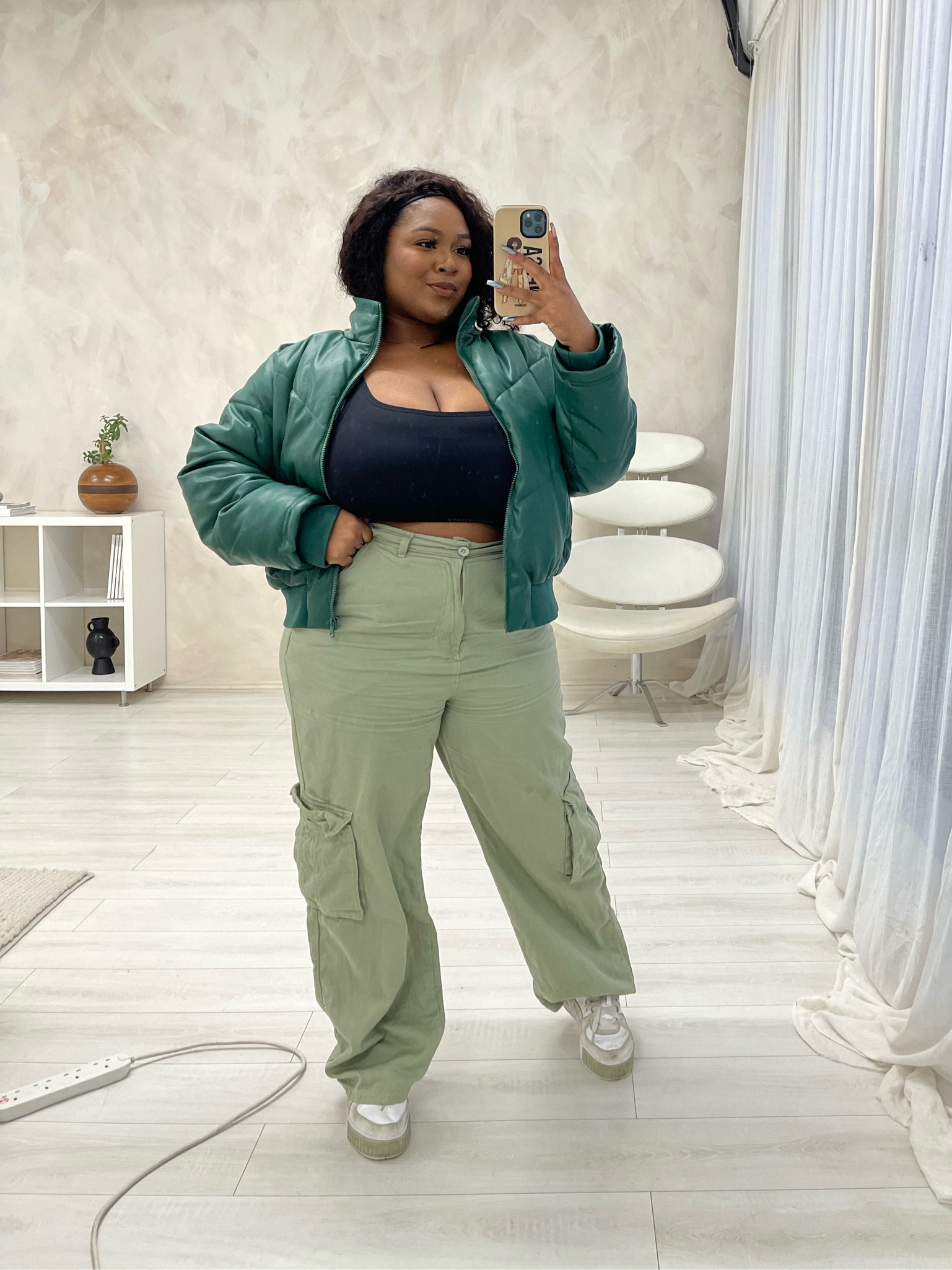 Casual spring outfit 🌤️

Elevate casual, Casual ootd, outfit inspo, cargo pants, straight leg trousers, puffer jacket, plus size, mid size fashion, petite, trainers, sneakers

#LTKplussize #LTKstyletip #LTKmidsize