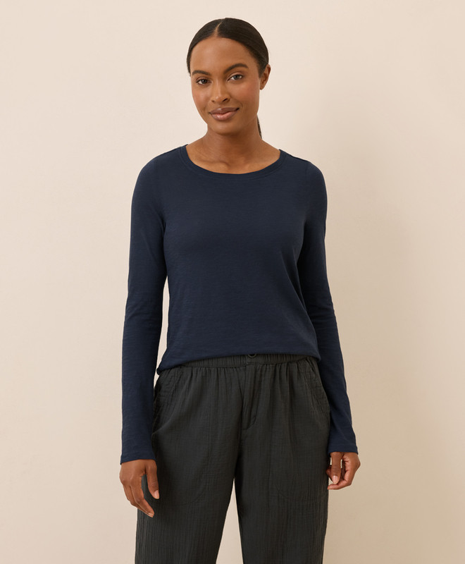 Women’s Featherweight Slub Long Sleeve Tee made with Organic Cotton | Pact | Pact Apparel