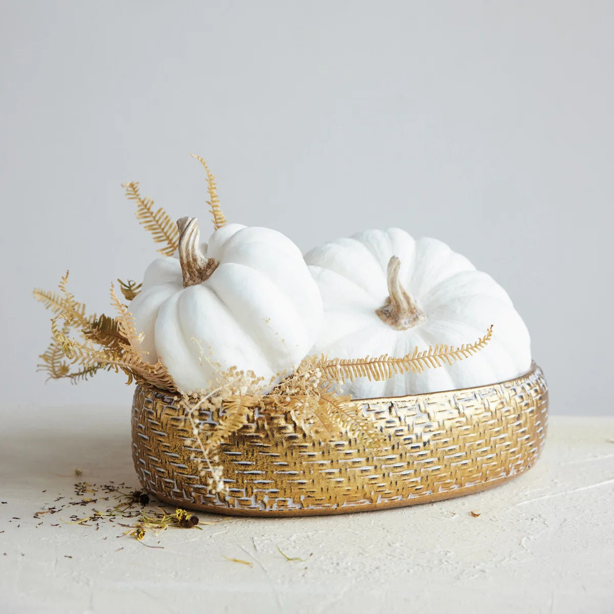 White Resin Pumpkin 2 Sizes | Purple Rose & Co