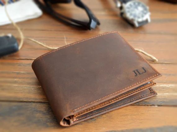 Fathers Day Gift for Dad l Personalized Mens WALLET l Custom, Engraved Full Grain Leather l Gradu... | Etsy (US)