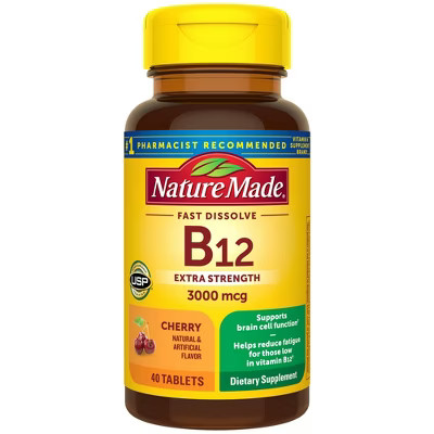 Nature Made Vitamin B12 Sublingual 3000 mcg, Energy Metabolism Support Lozenges - 40ct | Target