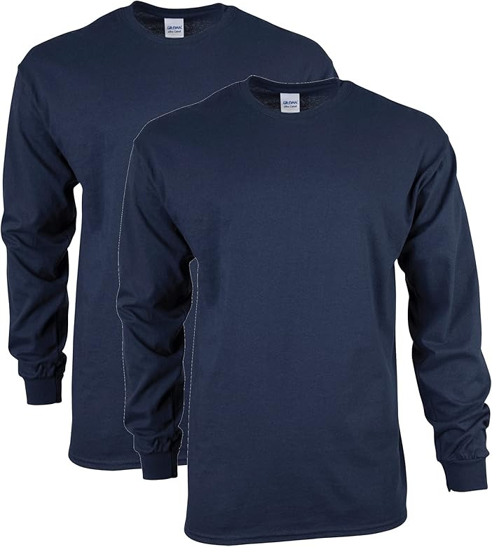 Gildan Adult Ultra Cotton Long Sleeve T-Shirt, Style G2400, Multipack | Amazon (US)