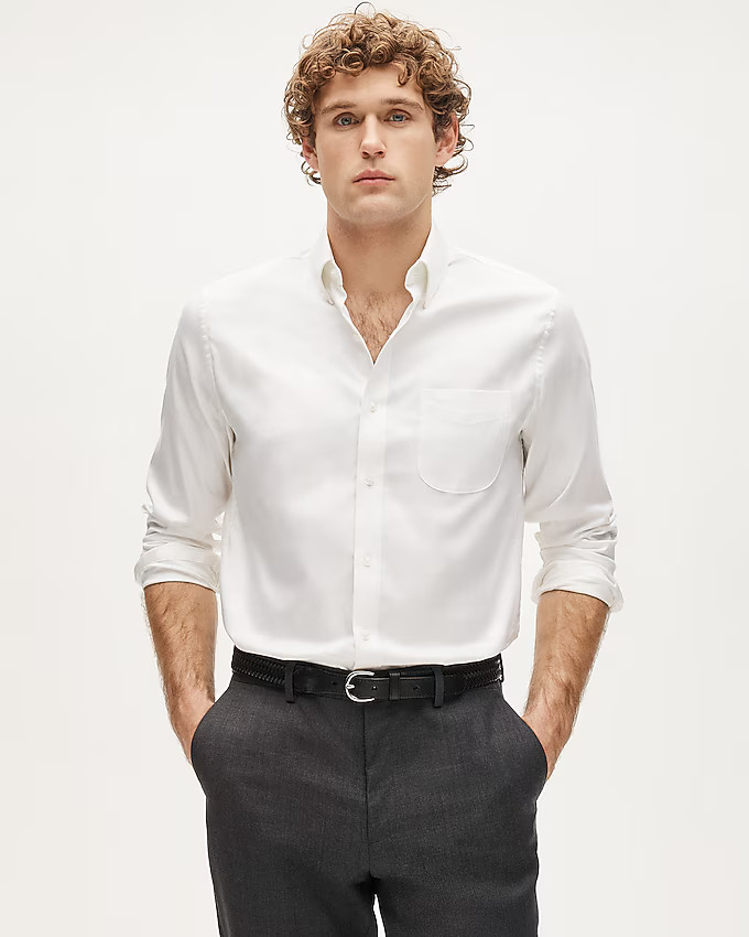 Slim Bowery performance stretch oxford shirt with button-down collar | J. Crew US
