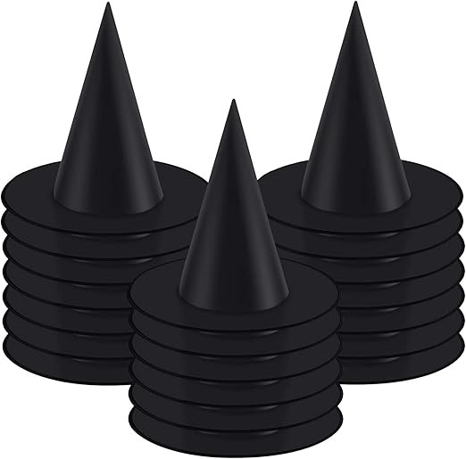 Ruisita 20 Pieces Black Halloween Witch Hats Halloween Garden Decoration Witch Hats Costume Acces... | Amazon (US)