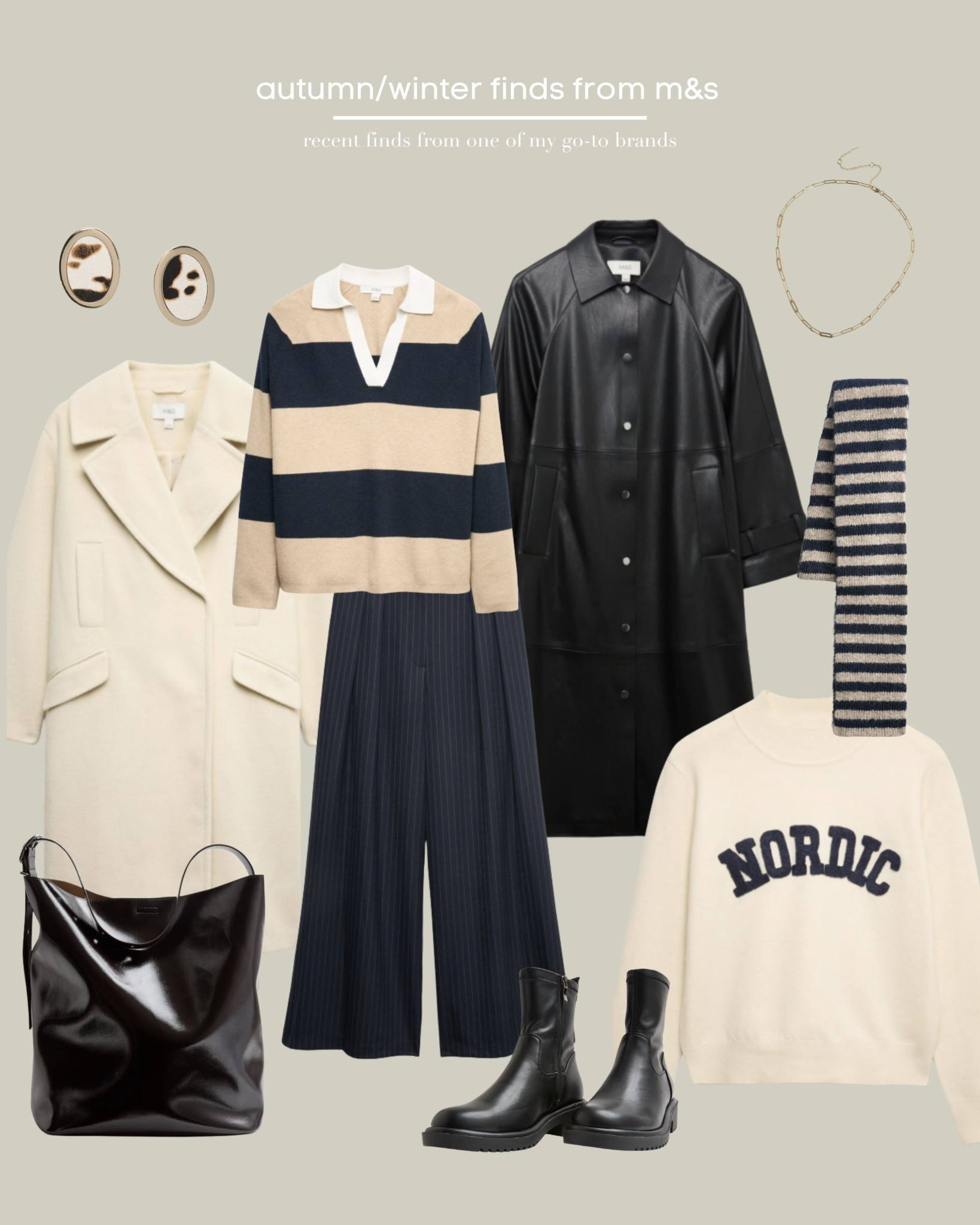 M&S, Marks & Spencer, Coat, Leather Coat, Knitwear, Jumper, Slogan, Bella Freud, Shoulder Bag, Stripe Scarf

#LTKwinter #LTKuk #LTKautumn