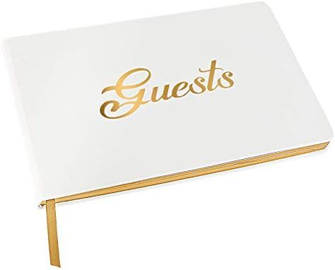 Wedding Guest Book – Sign-in Registry Guestbook Log and Polaroid Photo Album. White PU Leather Cover | Amazon (US)