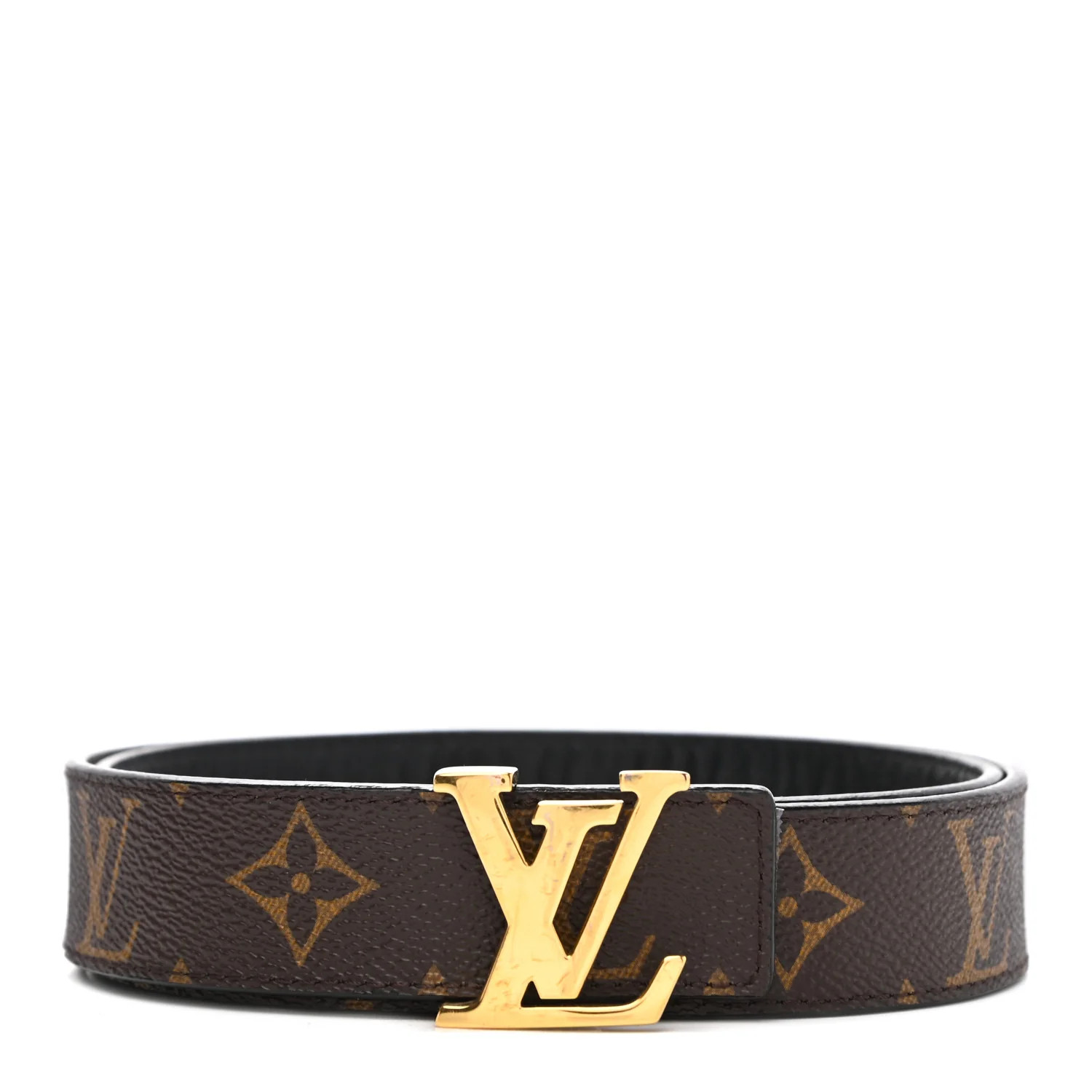 LOUIS VUITTON Calfskin Monogram 30mm LV Initiales Reversible Belt 80 32 Black | FASHIONPHILE | Fashionphile