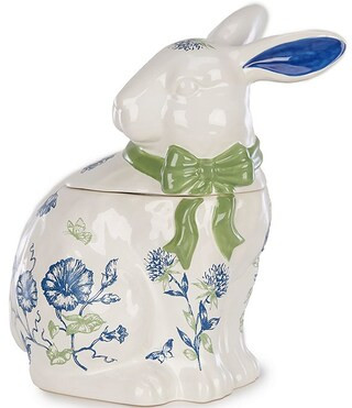 Blue Floral Bunny Cookie Jar | Dillard's