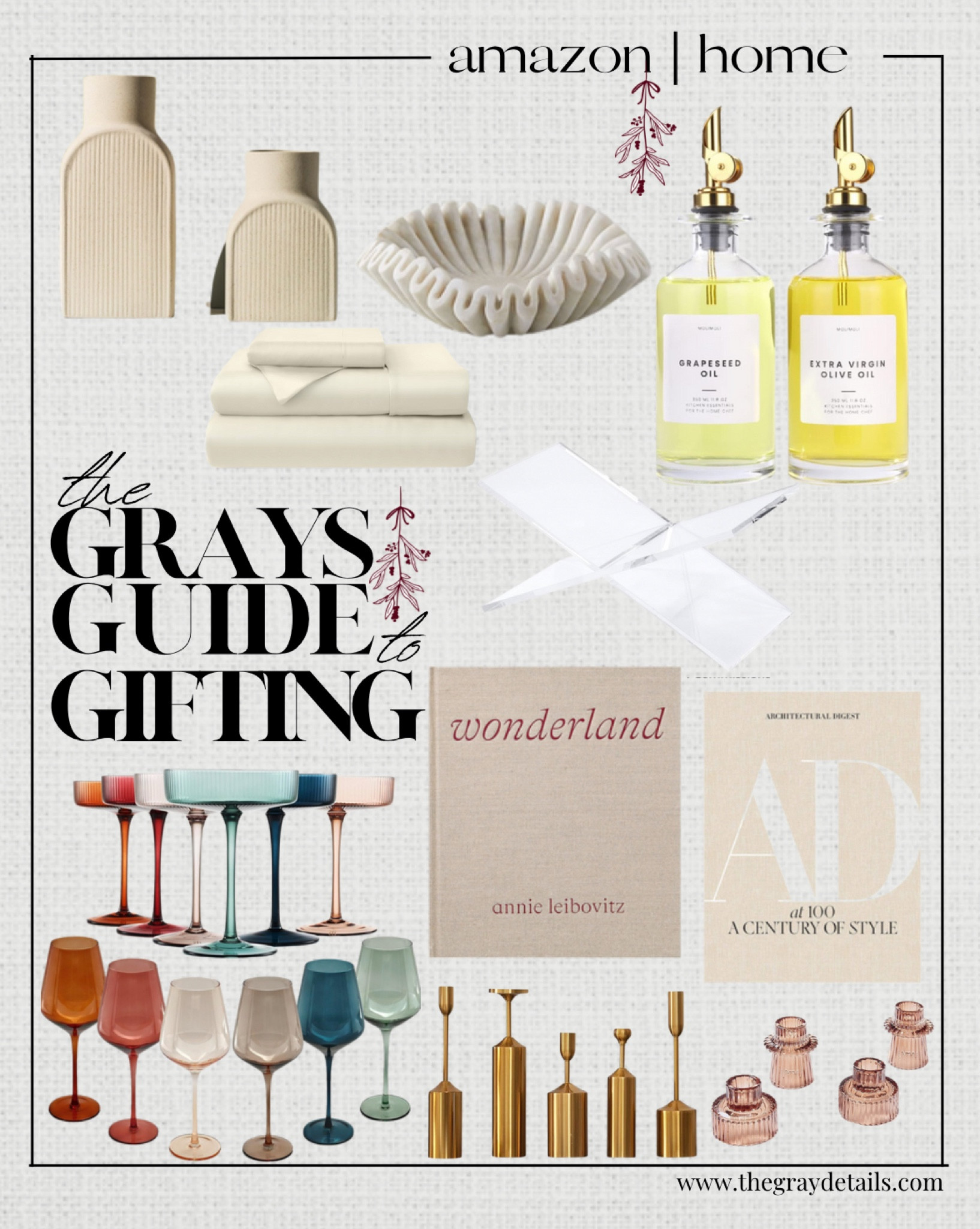 Amazon home gifts

Coffee table books, gifts for her, wine glasses, home decor 

#LTKHoliday #LTKhome #LTKGiftGuide