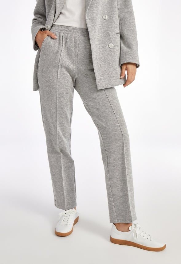 Knit Pintuck Tapered Trousers | JustFab