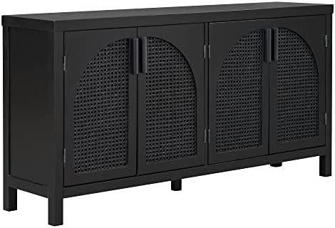 Buffet Sideboard Cabinets with Artificial Rattan Door, Metal Handles, Modern Luxury Freestanding ... | Amazon (US)