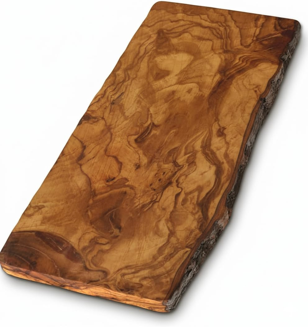 Live Edge Olive Wood Cutting Board 16"L X 7"W X 0.75"TH Rustic Large Wooden Charcuterie Board - H... | Amazon (US)