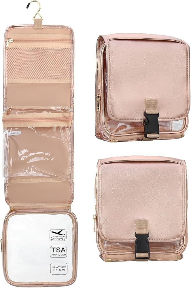 Hanging Toiletry Bag for Women with Tsa Approved Toiletry Bag, Travel Foldable Toiletries Bag, Ro... | Amazon (US)