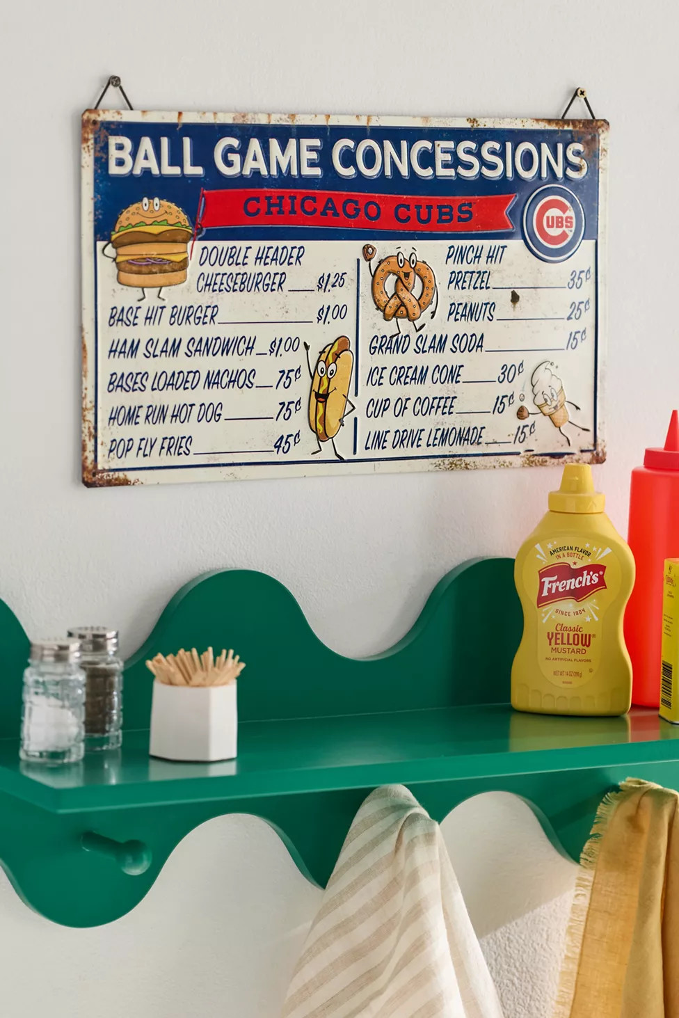 MLB Chicago Cubs Concession Metal Wall Sign | Urban Outfitters (US and RoW)