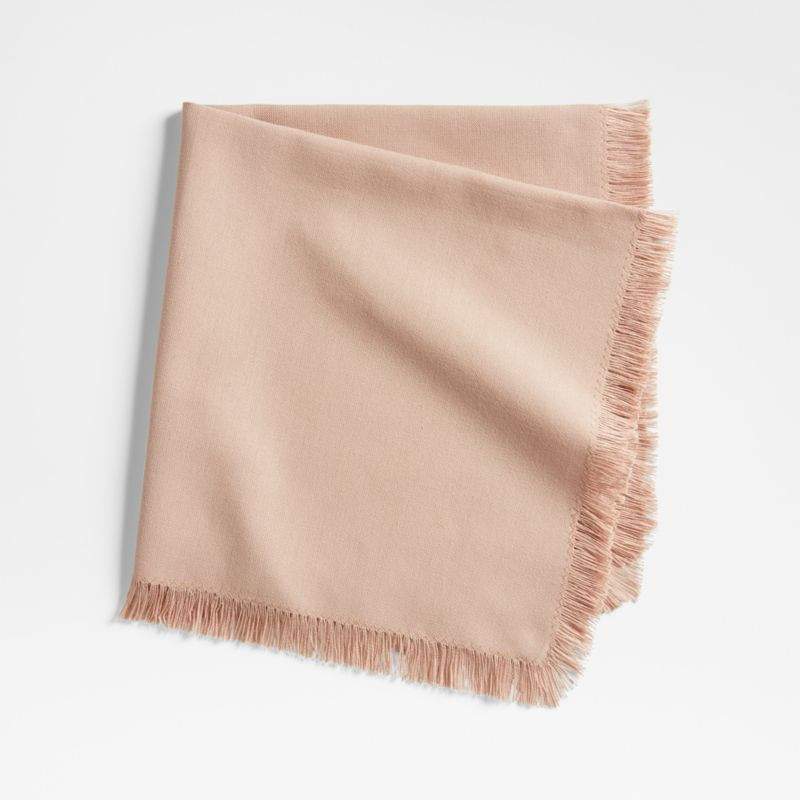 Craft Blush Organic Cotton Fringe Napkin | Crate & Barrel | Crate & Barrel